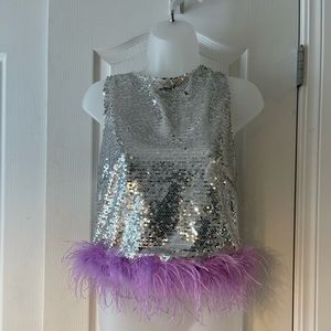 Bloomingdale’s Sequin Feather Top